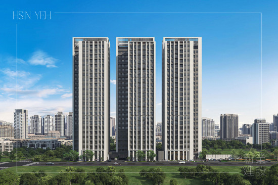 「新業(yè)恆一」坐落於竹南火車站黃金生活圈，以24層凌空之姿，昂立站前繁華核心1773坪大基地，外觀風格承襲國際現(xiàn)代建築樣式，在簡潔線條中富藏細節(jié)工藝。(圖為 新業(yè)恆一 建築外觀3D示意圖)